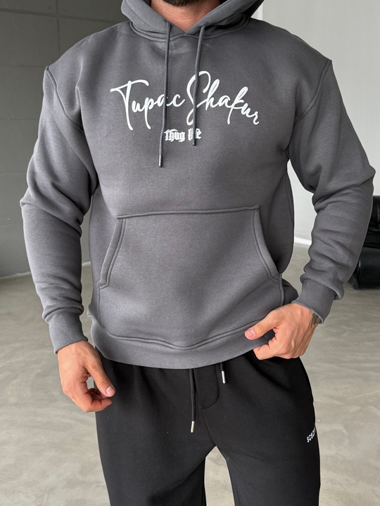 Boyamagri Kangru Kapşonlu Thug 3 İplik Hoodie Model 14