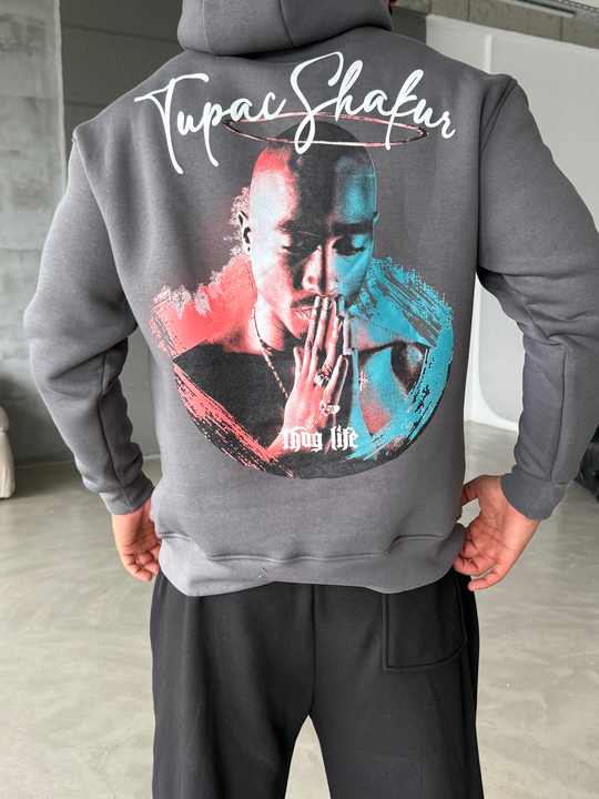 Boyamagri Kangru Kapşonlu Thug 3 İplik Hoodie Model 14
