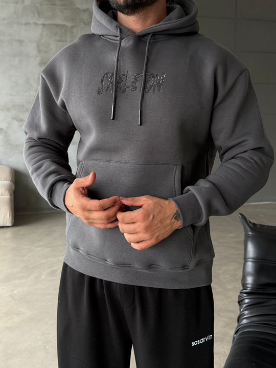 Boyamagri Kanguru Skeleton 3 İplik Hoodie Model 24