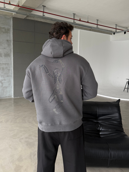 Boyamagri Kanguru Skeleton 3 İplik Hoodie Model 24