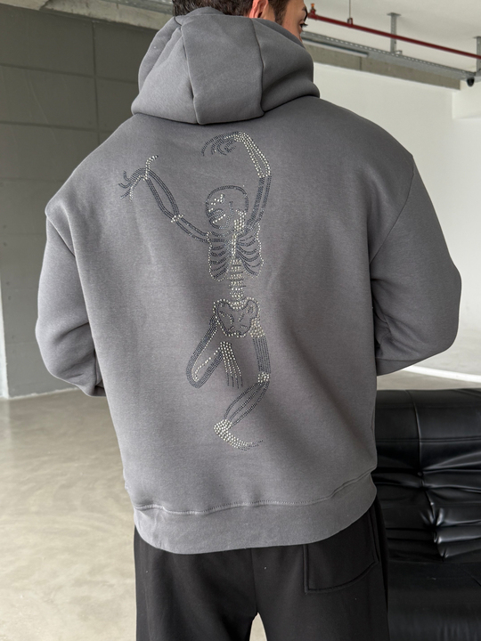 Boyamagri Kanguru Skeleton 3 İplik Hoodie Model 24