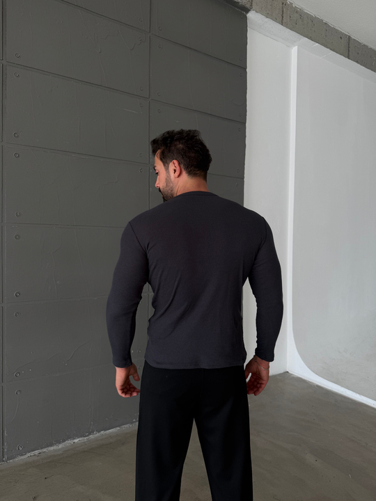 Füme Henley Yaka Uzun Kol SC