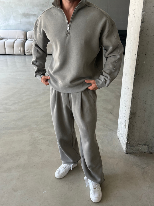 Füme Yıkamalı Yarım Fermuar Sweatshirt PLZ 27027