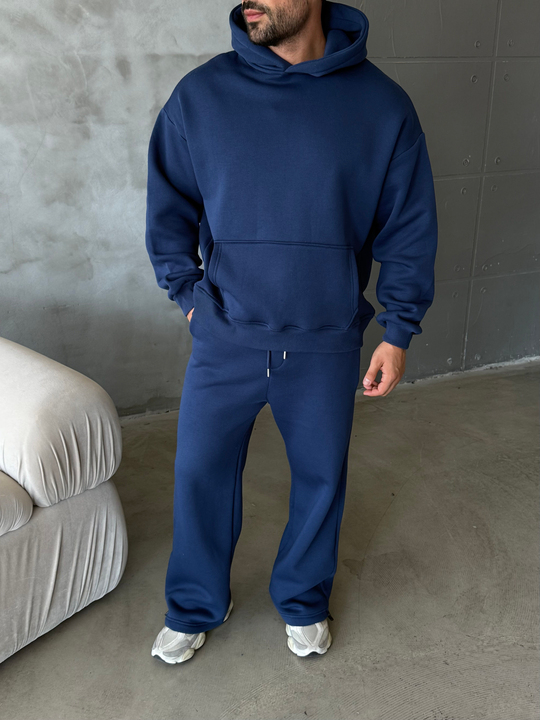 İndigo SC Core Üç İplik Kapüşonlu Hoodie