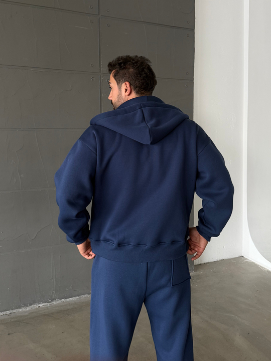 İndigo SC Core Üç İplik Tam Zip Sweatshirt
