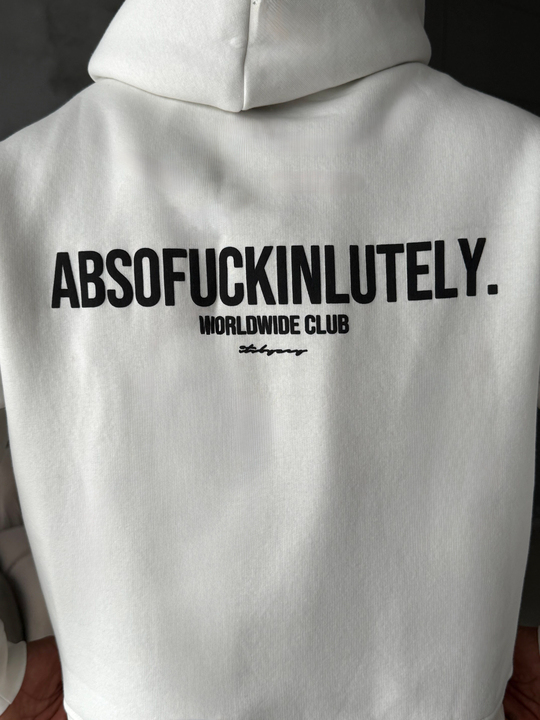 Ekru Abso Baskılı Boxy Fit 3 İplik Sweatshirt RSP 5010