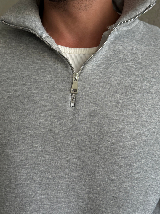 Grimelanj SC Core Üç İplik Yarım Zip Sweatshirt