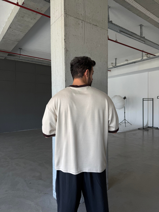 Bej Oysho Nakışlı Tişört 8157 PNC
