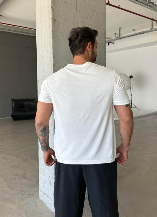 Ekru Yumuşak Doku Slim Fit Süprem Tişört PNC 8167 HYL