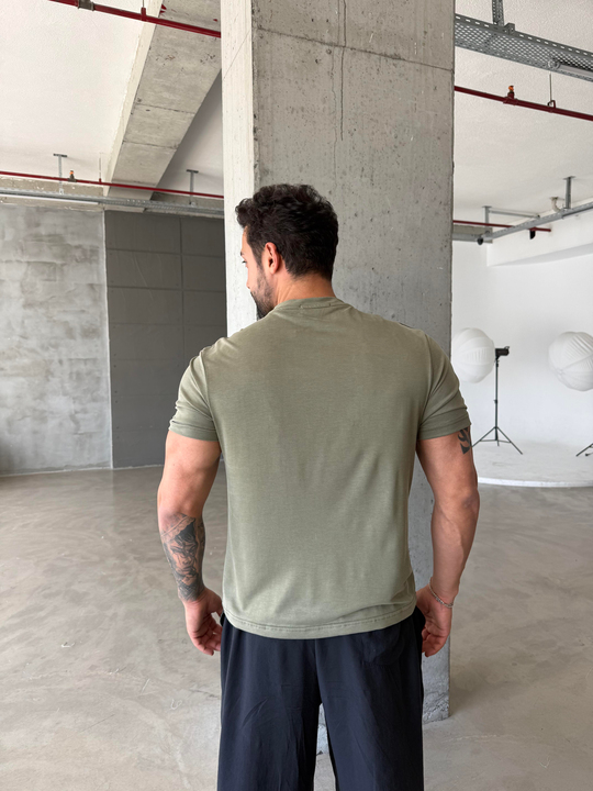 Haki Yumuşak Doku Slim Fit Süprem Tişört PNC 8167