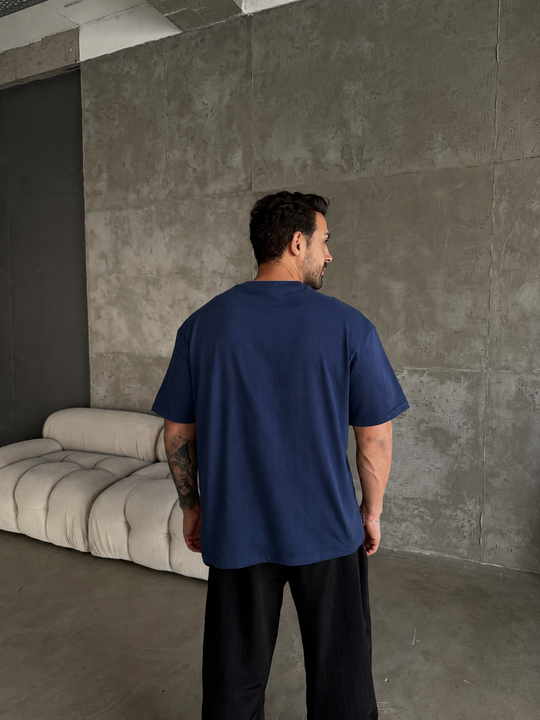 Lacivert Düz Compak Oversize T-SHİRT SC
