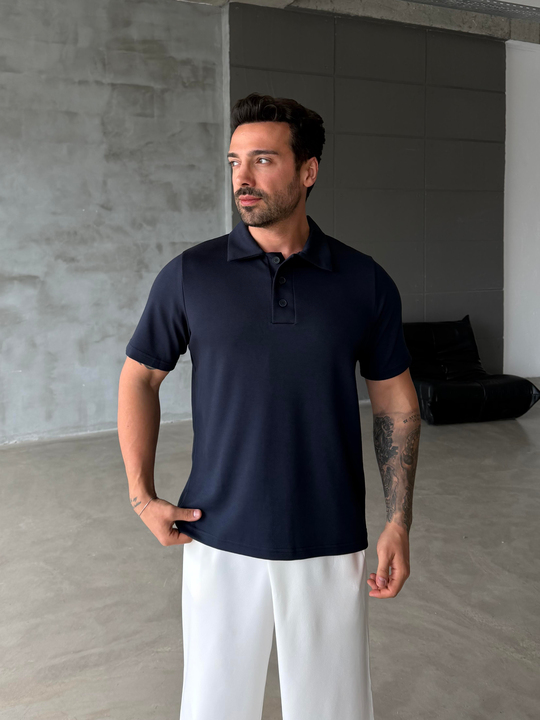 Lacivert Premium Pike Polo Yaka Antioch 9446