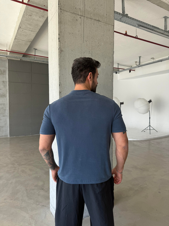 Lacivert Yumuşak Doku Slim Fit Süprem Tişört PNC 8167