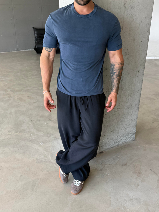 Lacivert Yumuşak Doku Slim Fit Süprem Tişört PNC 8167