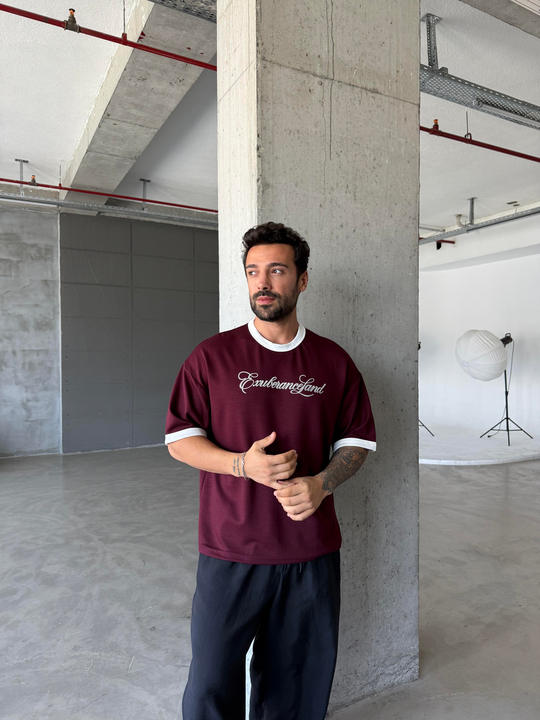 Mürdüm Oysho Nakışlı Tişört 8157 PNC