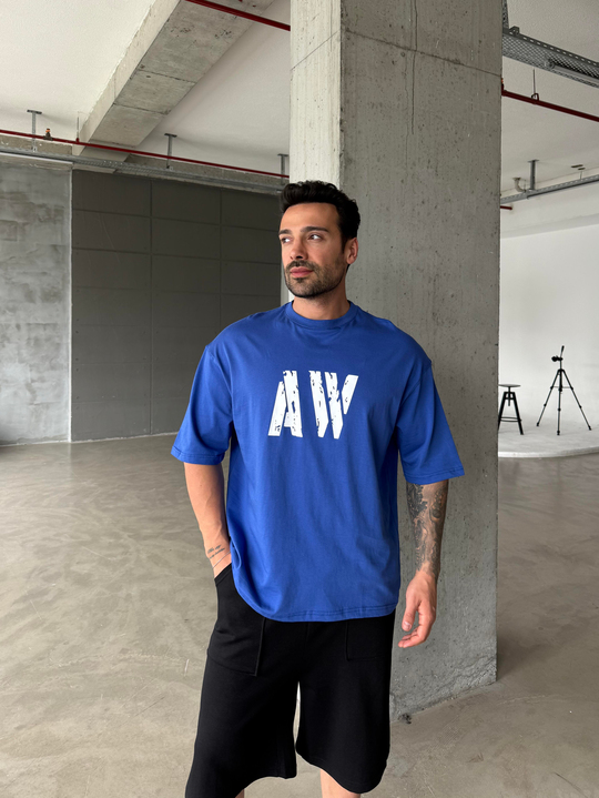 Saks AW Baskılı Bol Pamuk Tişört RP