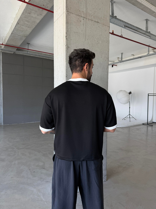 Siyah Oysho Nakışlı Tişört 8157 PNC