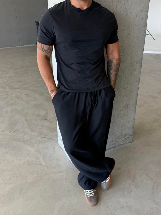 Siyah Yumuşak Doku Slim Fit Süprem Tişört PNC 8167
