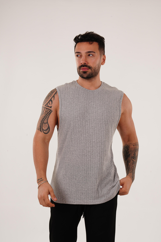 ATLETGri Raporlu Biyeli Sıfır Kol Oversize