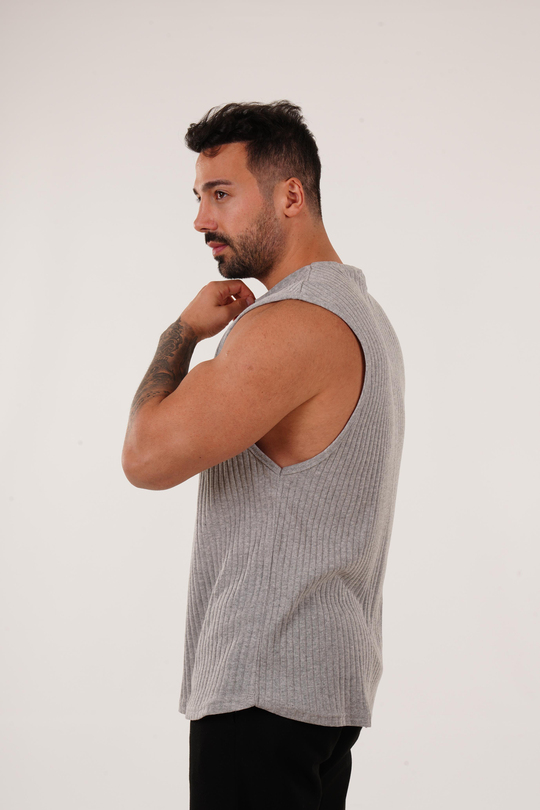ATLETGri Raporlu Biyeli Sıfır Kol Oversize