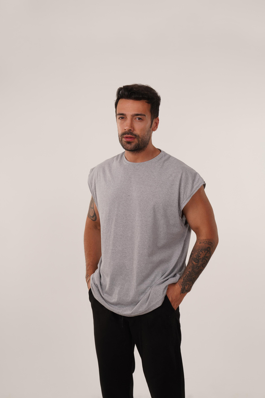 ATLETGri Sıfır Kol Suprem Oversize Atlet