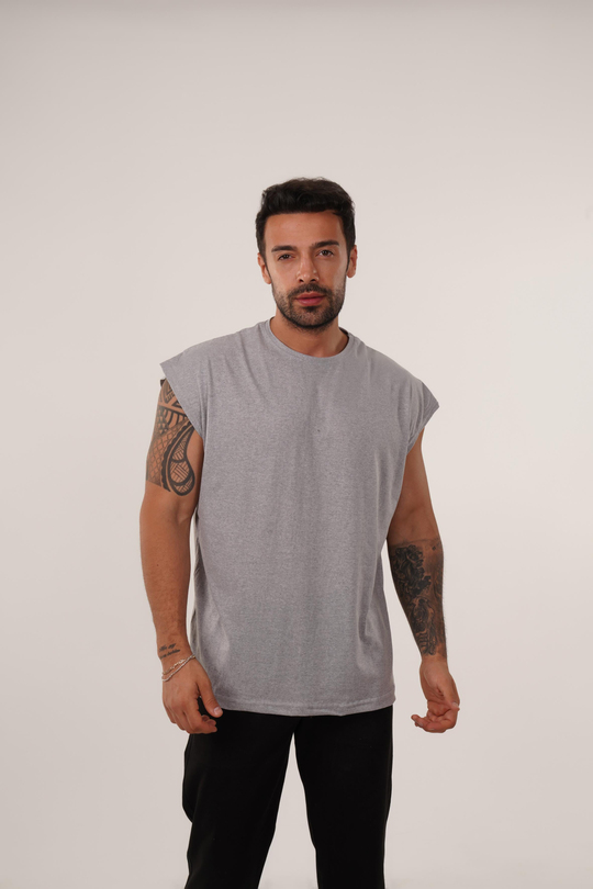 ATLETGri Sıfır Kol Suprem Oversize Atlet
