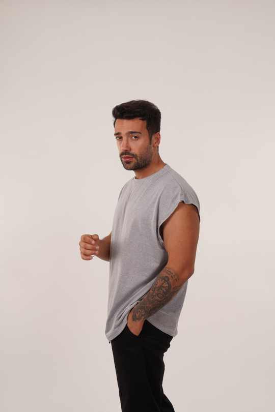 ATLETGri Sıfır Kol Suprem Oversize Atlet