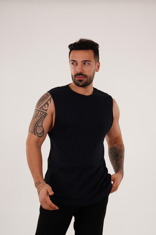 ATLETLacivert Raporlu Biyeli Sıfır Kol Oversize