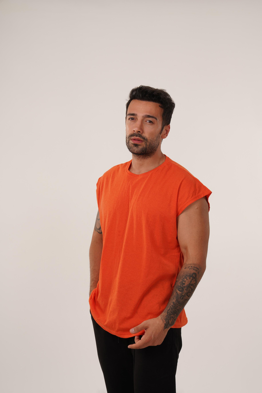 ATLETTuruncu Sıfır Kol Suprem Oversize Atlet