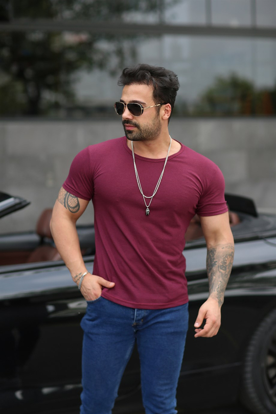 BASİC TSHİRTLERBordo Basic T-SHİRT