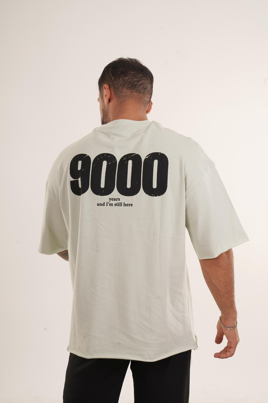 BASKILI TSHİRT MODELLERİSuyeşili Yüksek Kalite 9000 Years Baskılı Oversize T-SHİRT VMS 40706