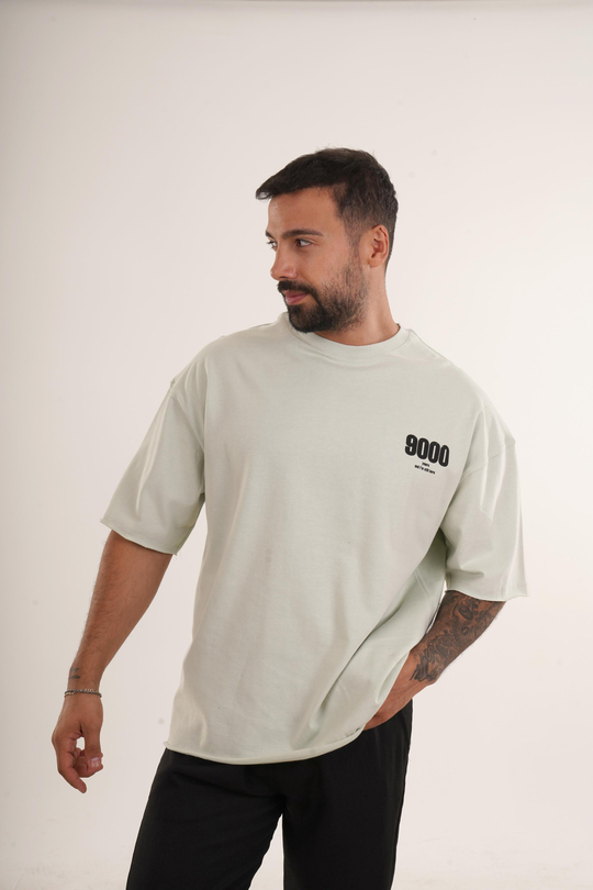 BASKILI TSHİRT MODELLERİSuyeşili Yüksek Kalite 9000 Years Baskılı Oversize T-SHİRT VMS 40706