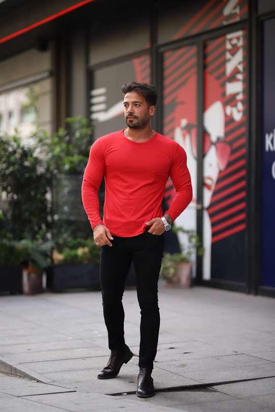 BODYErkek Kırmızı Slim Fit Body