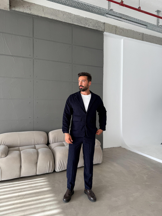 CEKETLacivert Kadife Oversize Takım  SNZ K5020