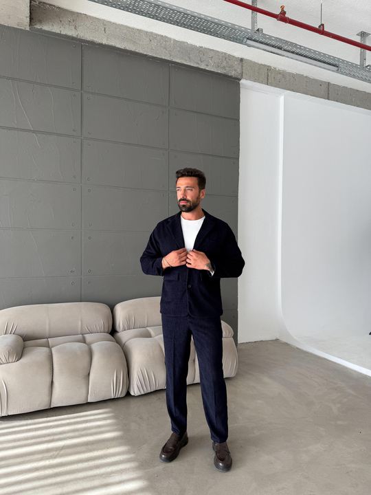 CEKETLacivert Kadife Oversize Takım  SNZ K5020