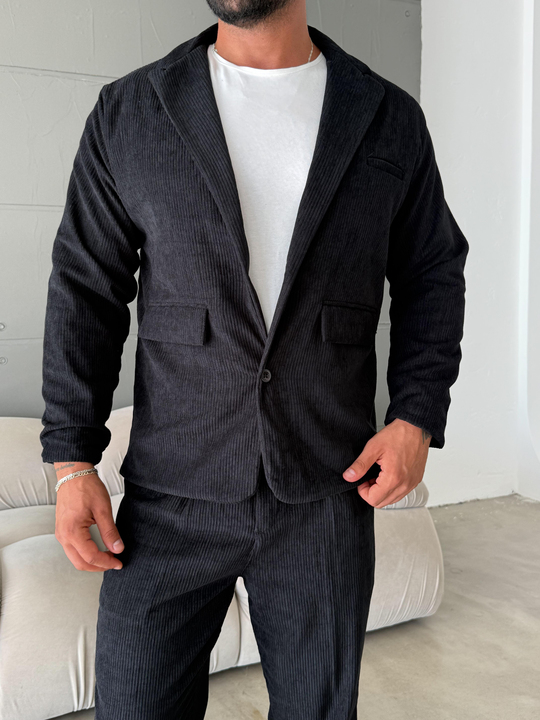 CEKETSiyah Kadife Oversize Takım  SNZ K5020