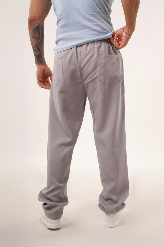 EŞOFMAN ALTI & JOGGERGri Dokuma Kumaş Baggy Pantolon KNG 3453