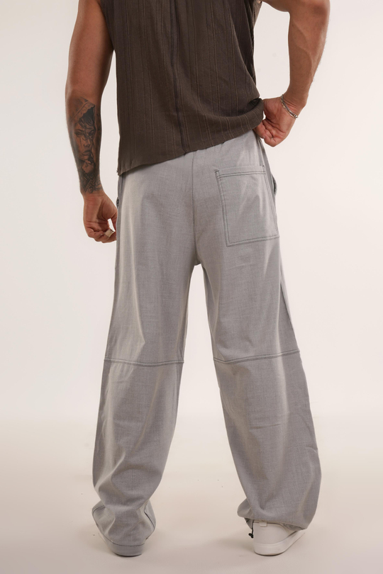 EŞOFMAN ALTI & JOGGERGri Yüksek Kalite Dikiş Detaylı Baggy Pant. VMS 30966