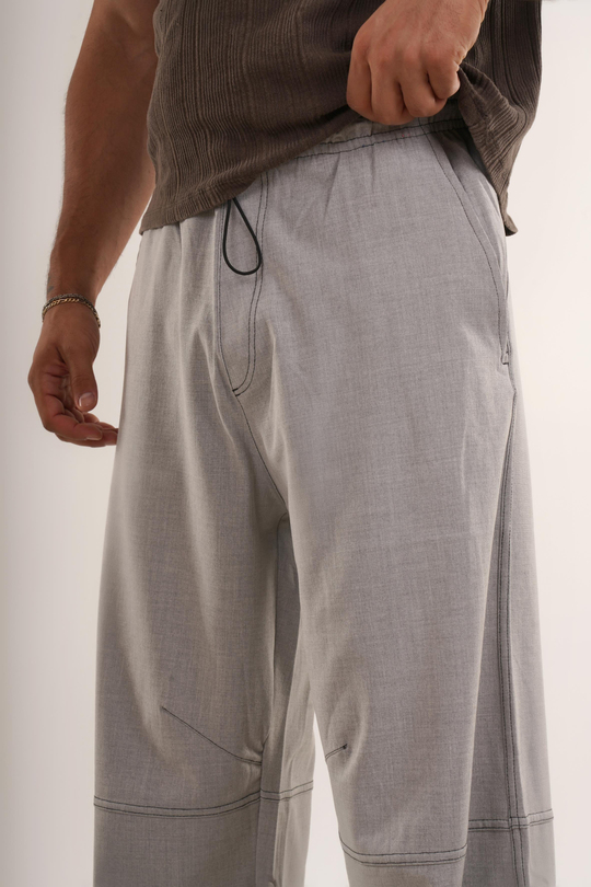 EŞOFMAN ALTI & JOGGERGri Yüksek Kalite Dikiş Detaylı Baggy Pant. VMS 30966