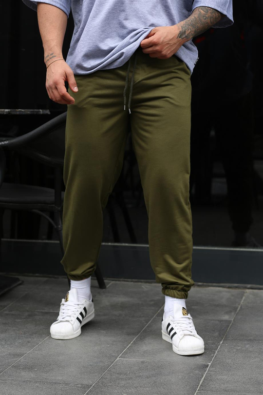 EŞOFMAN ALTI & JOGGERHaki 2 İplik Oversize Kelepçe Paça Eşofman SC