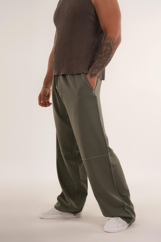 EŞOFMAN ALTI & JOGGERHaki Yüksek Kalite Dikiş Detaylı Baggy Pant. VMS 30966