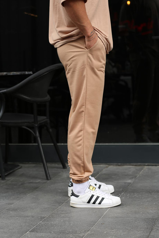 EŞOFMAN ALTI & JOGGERKrem 2 İplik Oversize Kelepçe Paça Eşofman SC