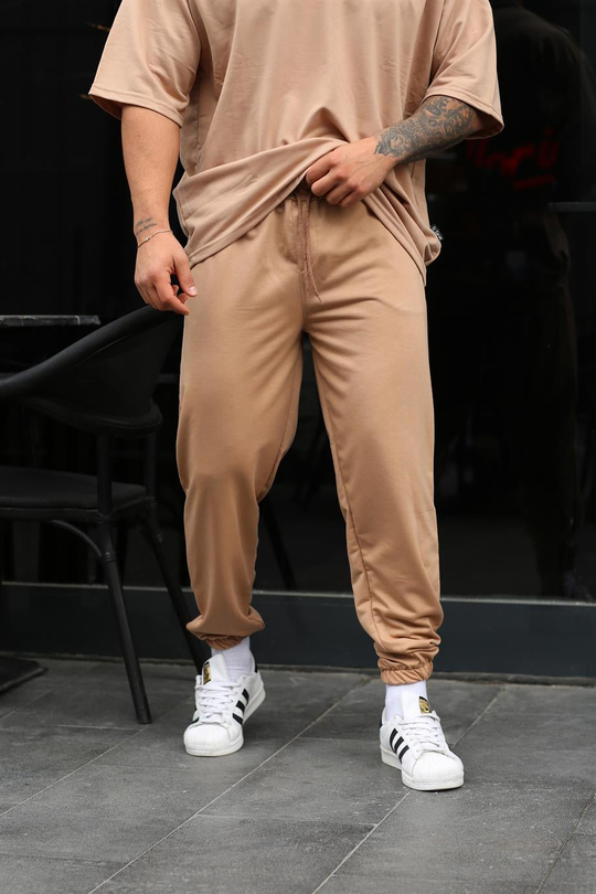 EŞOFMAN ALTI & JOGGERKrem 2 İplik Oversize Kelepçe Paça Eşofman SC