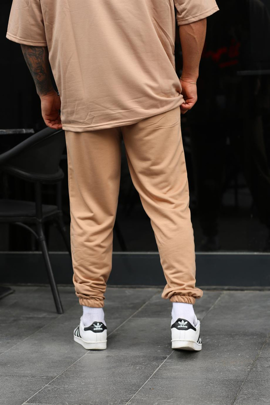 EŞOFMAN ALTI & JOGGERKrem 2 İplik Oversize Kelepçe Paça Eşofman SC
