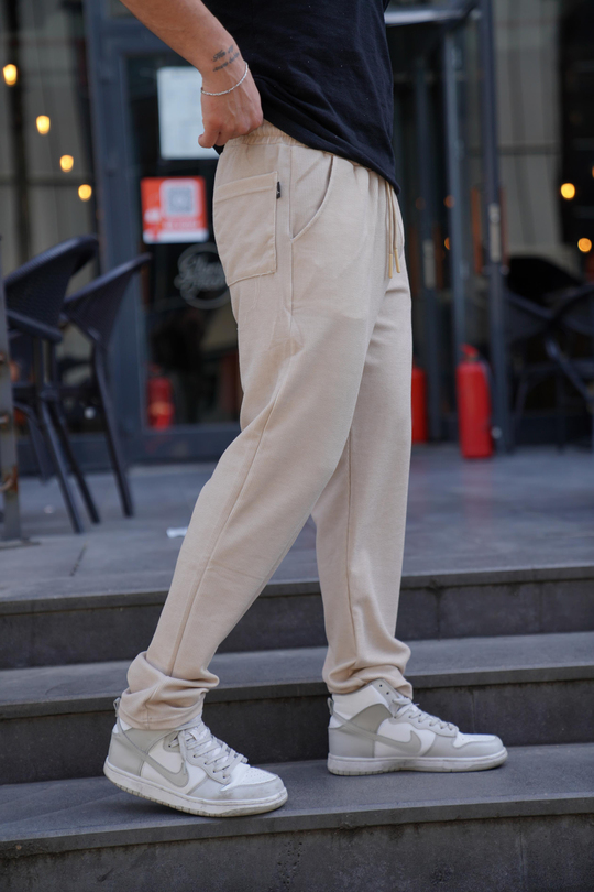 EŞOFMAN ALTI & JOGGERKrem Baggy Burgu Eşofman TK 1012