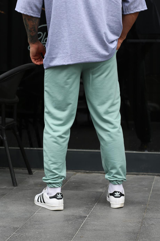 EŞOFMAN ALTI & JOGGERMintyeşil 2 İplik Oversize Kelepçe Paça Eşofman SC