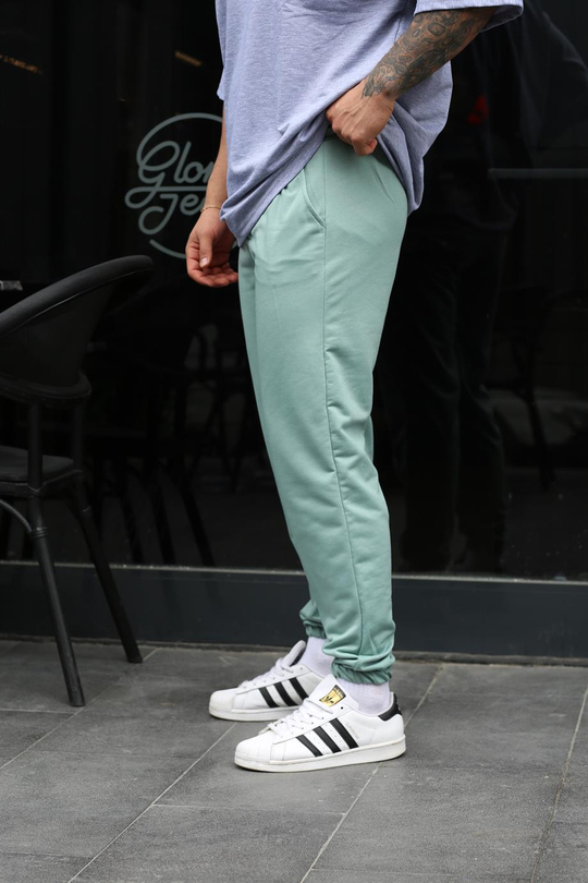 EŞOFMAN ALTI & JOGGERMintyeşil 2 İplik Oversize Kelepçe Paça Eşofman SC