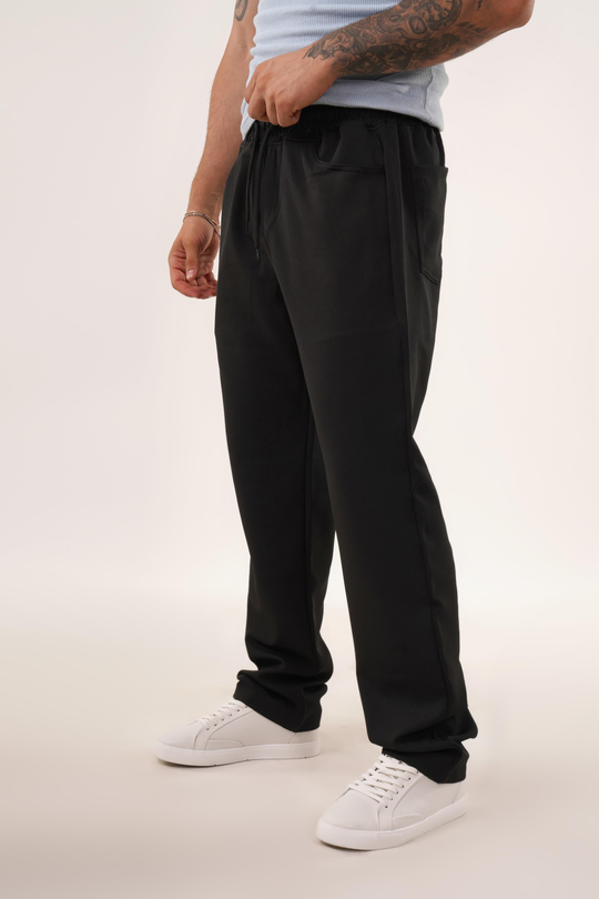 EŞOFMAN ALTI & JOGGERSiyah Dokuma Kumaş Baggy Pantolon KNG 3453