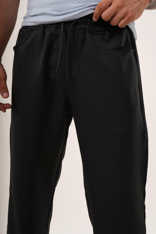 EŞOFMAN ALTI & JOGGERSiyah Dokuma Kumaş Baggy Pantolon KNG 3453