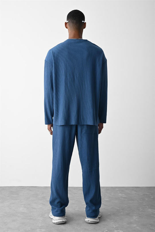 EŞOFMAN ALTIİndigo Ottoman Tracksuit Bol Kalıp Eşofman VMS-30878